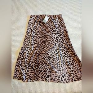 Cheetah print midi skirt - high slit - zip up - fitted - H&M
